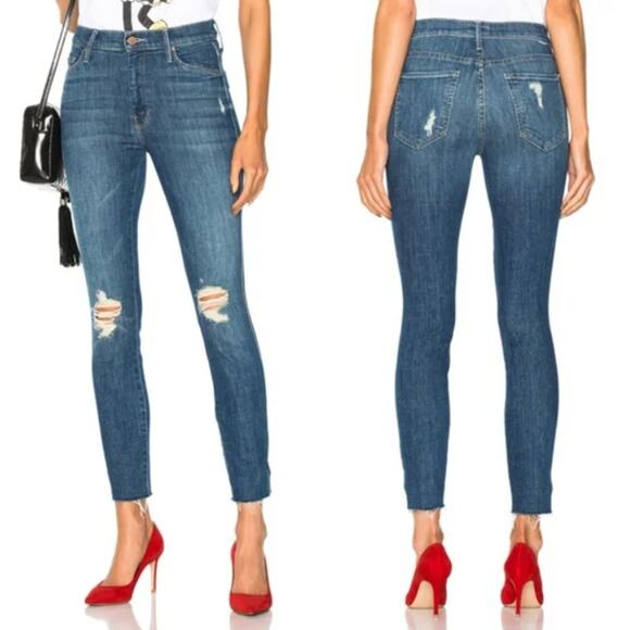 Mother Denim Women's size 28 The Vamp Fray Skinny Jeans in Crazy Like a Fox - Picture 1 of 13